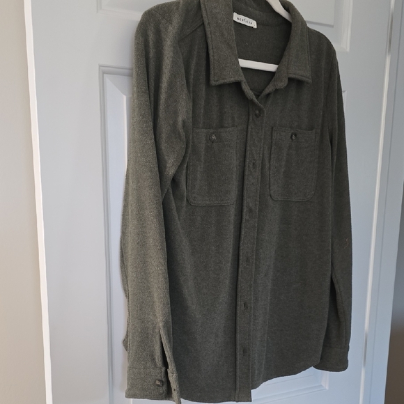 Olive Green Button Down Shirt - Picture 3 of 3